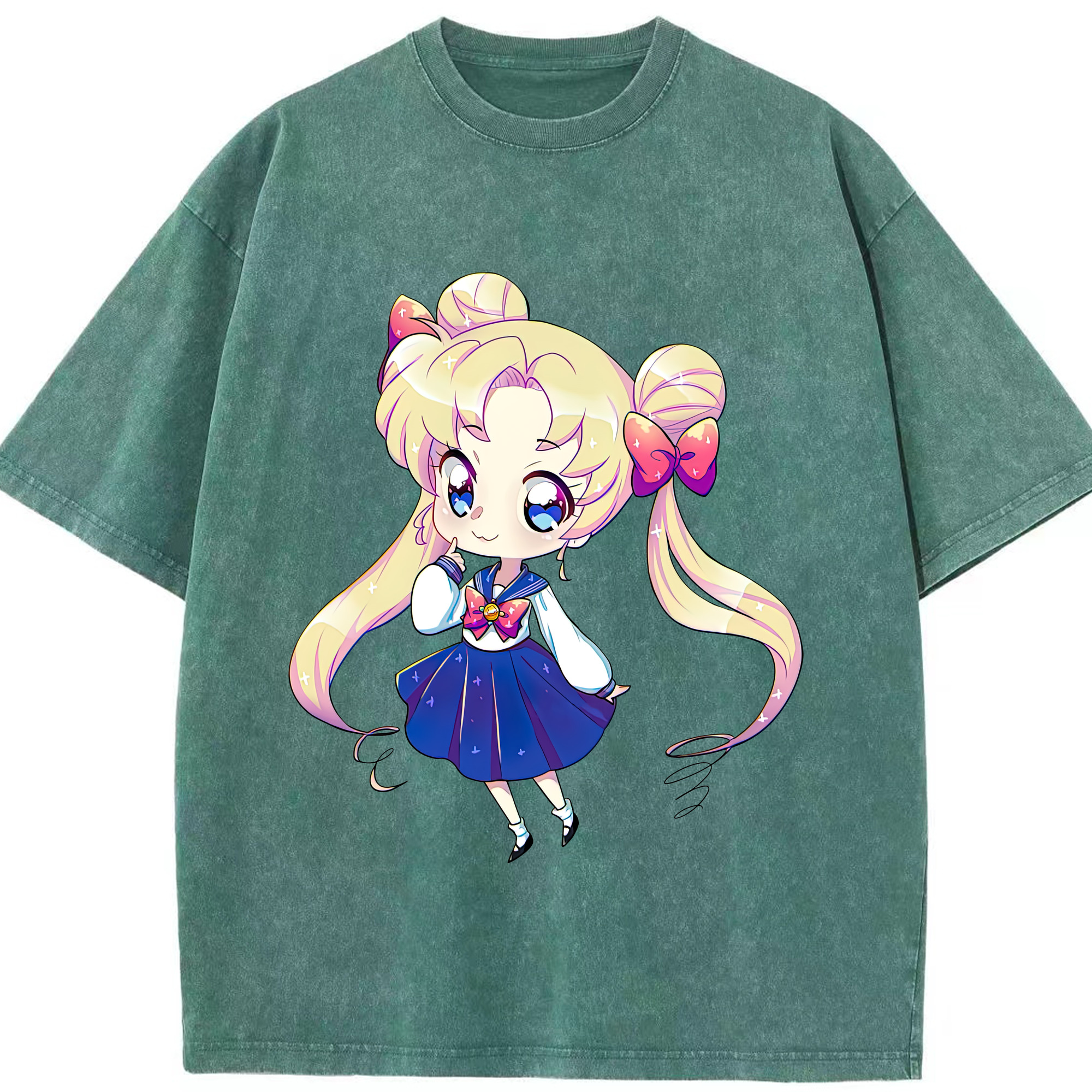 （画像用） 美少女戦士セーラームーン 月野 うさぎ つきの うさぎ Sailor Moon Tsukino Usagi 綿100% ヴィンテージ風 半袖Tシャツ（フロントプリント）